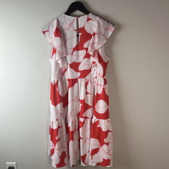 Crosby By Mollie Burch Dress Womens Large Ruffled Sleeves Floral Lined - Picture 6 of 6